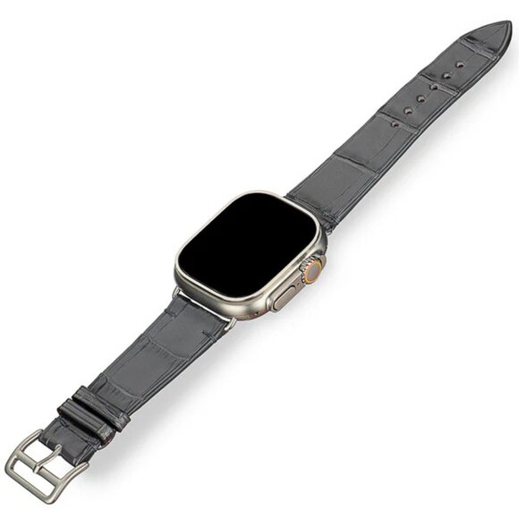 Luxury Alligator Leather Watch Band – Handmade Gray Color main image 5